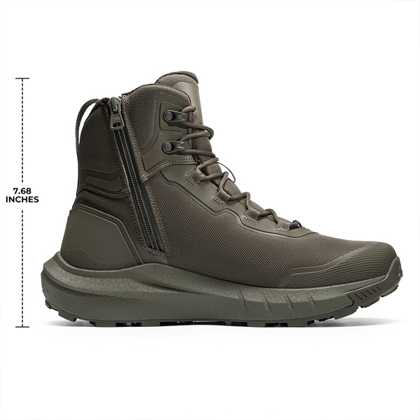 Botas de Senderismo Táctical para Hombre Ligeras con Suela Acolchada para Trabajo todo el día Cremallera Lateral Motocicleta Combate
